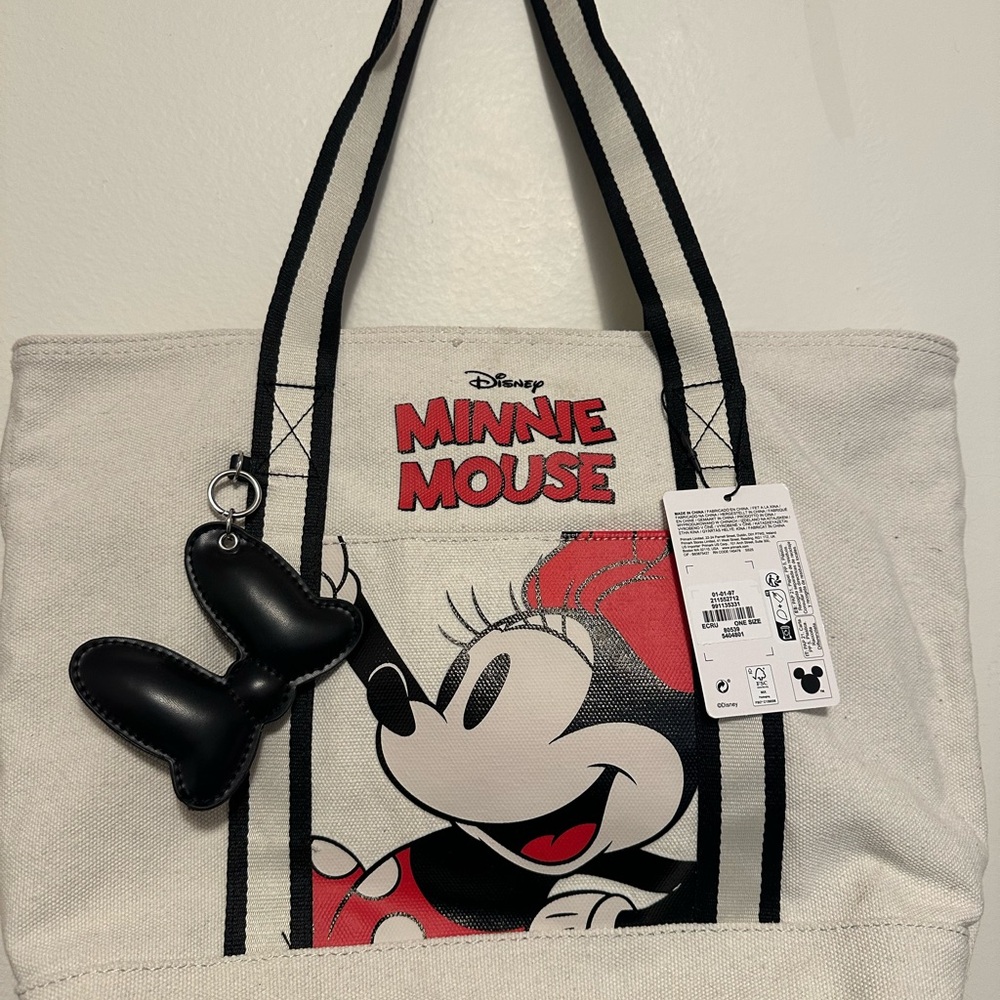 Disney Minnie Mouse Canvas Tote - Red, Black, and White